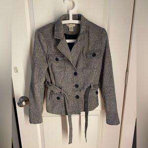 Forever 21 Black and White Peacoat Jacket (M)